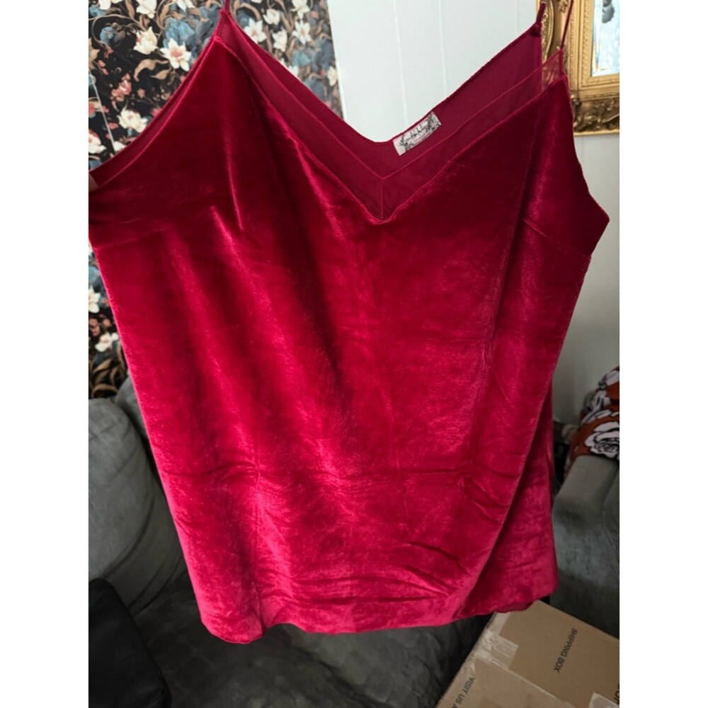 Free People Red Velvet V-Neck Cami - Picture 3 of 3